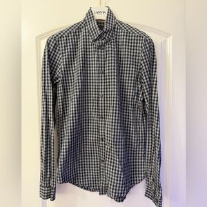 Zara Black and White Checkered Button Down Shirt